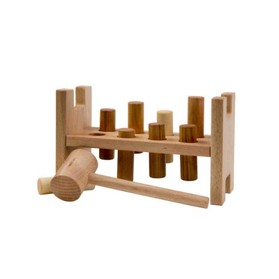 Klopfbank aus Holz für Hand-Auge-Koordination
